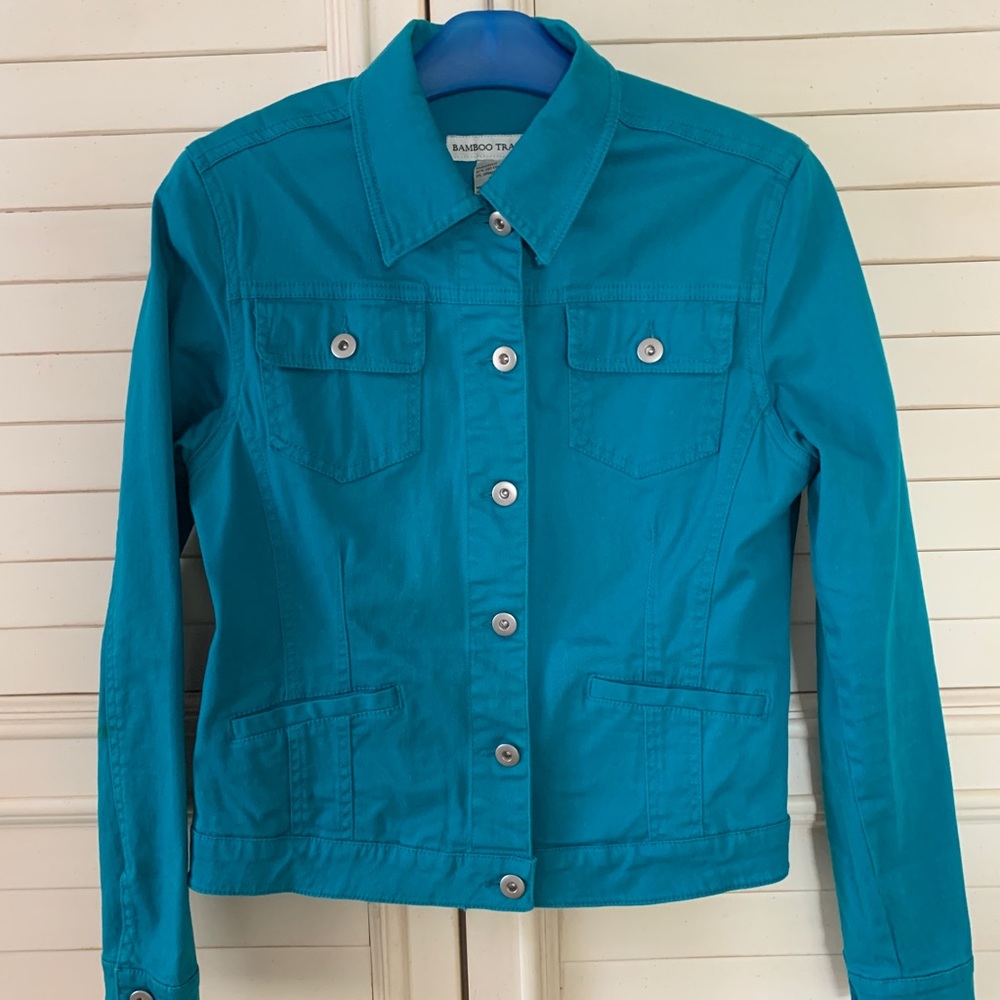 Turquoise jean jacket by Bamboo Traders